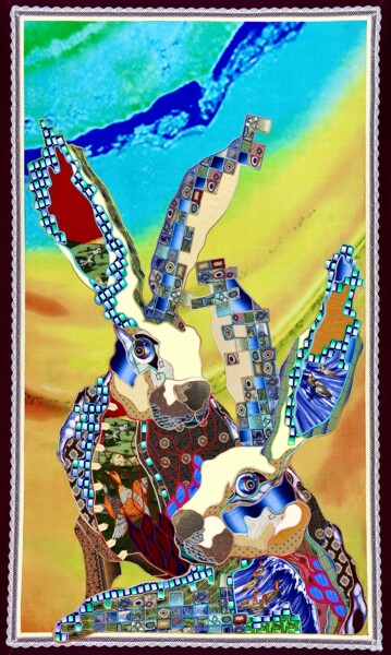 纺织艺术 标题为“Idyll” 由Kostyantin Malginov, 原创艺术品, 挂毯 安装在木板上