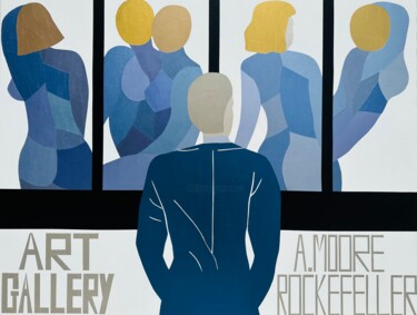 La galerie d’Alexandre Moore Rockefeller à Londres Peinture intitulée "La galerie d’Alexan…" par Alexandre Moore Rockefeller, Œuvre d'art originale, Acrylique