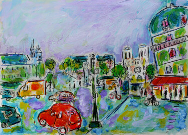 Painting titled "Saint-Michel  Notre…" by Jean Mirre, Original Artwork, Oil