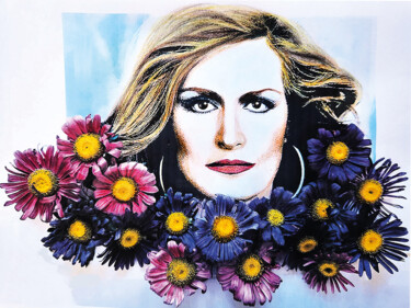 Digitale Kunst mit dem Titel "Hommage an DALIDA" von Sigrun Neumann (Sineu), Original-Kunstwerk, Acryl