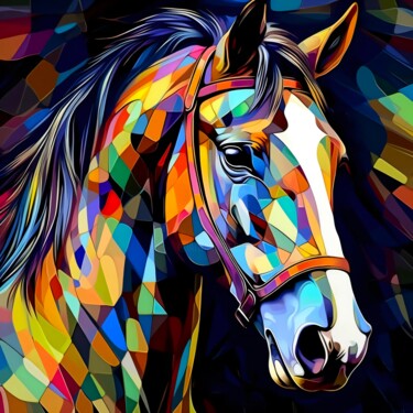 数字艺术 标题为“Cheval N°2” 由Ghislaine Chapuis, 原创艺术品, AI生成的图像