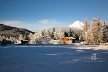 Snow field and Hohe Munde mountain - Seefeld - Austria 4 摄影 标题为“Snow field and Hohe…” 由Scott Gregory Banner, 原创艺术品, 数码摄影