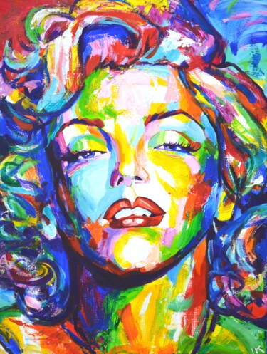 绘画 标题为“Marilyn Monroe 28” 由Iryna Kastsova, 原创艺术品, 丙烯 安装在木质担架架上
