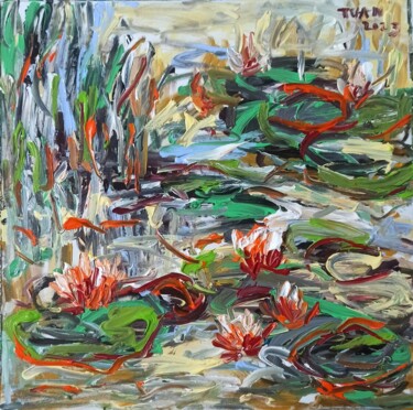 Peinture intitulée "Monet's garden 4" par Anh  Tuan Le, Œuvre d'art originale, Acrylique