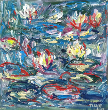 绘画 标题为“water lily pond 6” 由Anh  Tuan Le, 原创艺术品, 丙烯