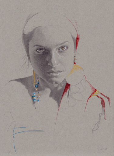 Disegno intitolato ""23:49"" da Walter Roos, Opera d'arte originale, Matita