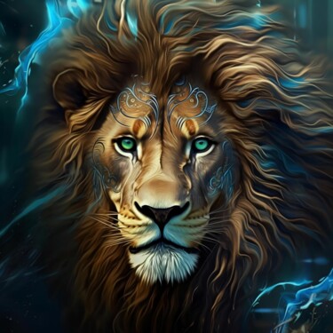 数字艺术 标题为“Lion N°2” 由Ghislaine Chapuis, 原创艺术品, AI生成的图像