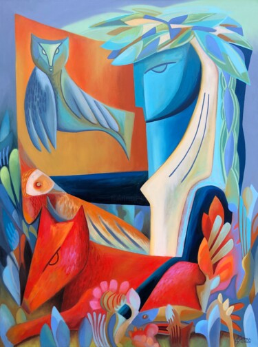 Painting titled "My Secret Garden" by Dania Sierra, Original Artwork, Oil