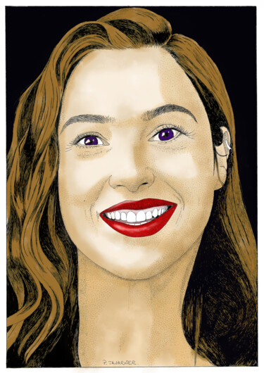 Arts numériques intitulée "Gal Gadot en couleur" par Pascal Tavarner, Œuvre d'art originale, Peinture numérique