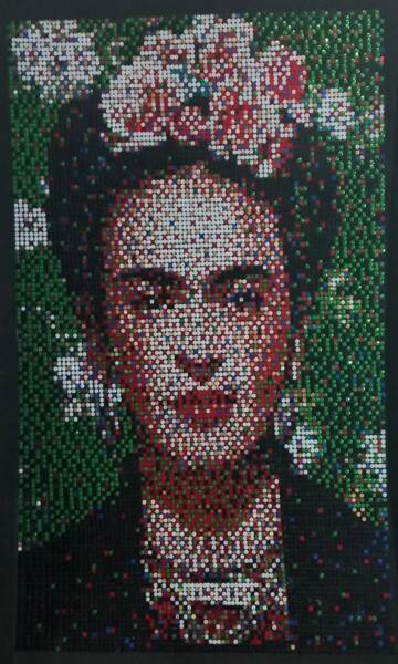 Collages intitulée "FRIDA  KAHLO" par Frank Mejias (FJMUR), Œuvre d'art originale, Collages