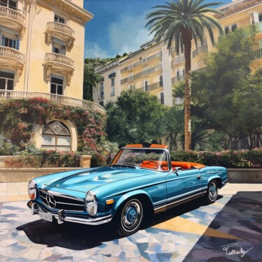 AM2023-56 MERCEDES SL230 PAGODE "AM2023-56 MERCEDES…" başlıklı Tablo Olivier De Tullasky tarafından, Orijinal sanat, Akrilik Ahşap panel üzerine monte edilm…