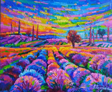 Lavender Sing 绘画 标题为“Lavender Sing” 由Vanya Georgieva, 原创艺术品, 油 安装在木质担架架上