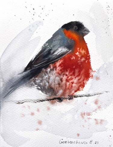 绘画 标题为“Bullfinch” 由Eugenia Gorbacheva, 原创艺术品, 水彩