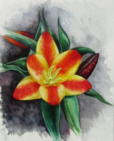 Painting titled "Spark hopes" by Zolochevska Olena, Original Artwork, Watercolor