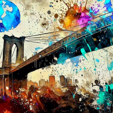 Digital Arts titled "BROOKLYN BRIDGE 3" by Otis Porritt, Original Artwork, 2D Digital Work