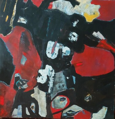 Peinture intitulée "la parole interdite…" par Monique Morellec, Œuvre d'art originale, Acrylique Monté sur Châssis en bois
