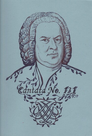 Ritratto di Johan Sebastian Bach Zeichnungen mit dem Titel "Ritratto di Johan S…" von Silvio Ricci, Original-Kunstwerk, Kugelschreiber