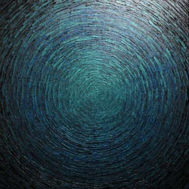 Éclat bleu gris irisé. Painting titled "Éclat bleu gris iri…" by Jonathan Pradillon, Original Artwork, Acrylic Mounted on Wood Stretcher frame