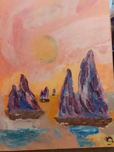 Peinture intitulée "bateaux" par Alexandra Pilleux (De Montbrial), Œuvre d'art originale, Acrylique Monté sur Châssis en bois