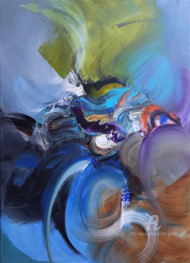 Painting titled "PANACHE" by Michele Madeleine Guillot, Original Artwork, Acrylic Mounted on Wood Stretcher frame