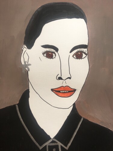 Drawing titled "Femme 294" by Florence Aubry, Original Artwork, Acrylic