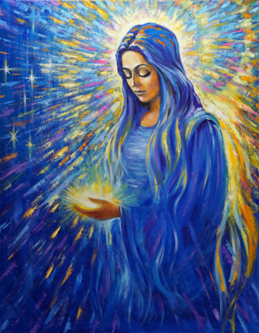 Painting titled "ANGEL" by Valeriy Novikov, Original Artwork, Oil