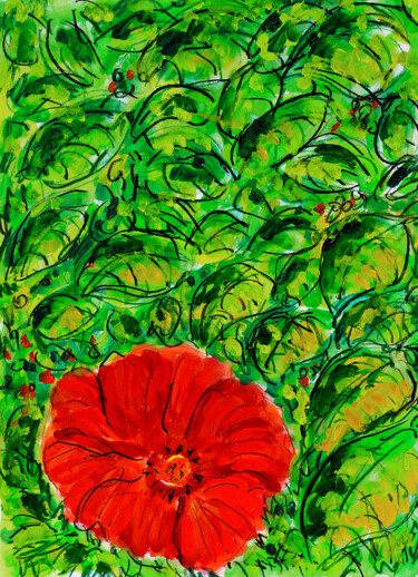 Pintura titulada "Hibiscus1  SOLD" por Jean Mirre, Obra de arte original, Oleo