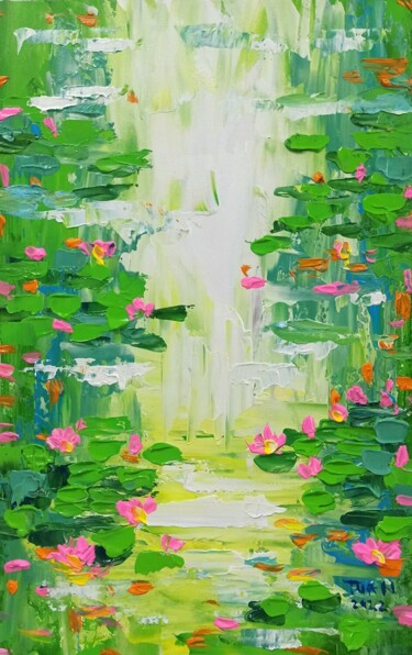 Morning ( Water lily, Flower of purity)1 绘画 标题为“Morning ( Water lil…” 由Anh Tuan Le, 原创艺术品, 丙烯