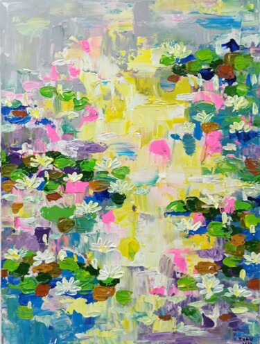Water lily, Flower of purity6 绘画 标题为“Water lily, Flower…” 由Anh Tuan Le, 原创艺术品, 丙烯