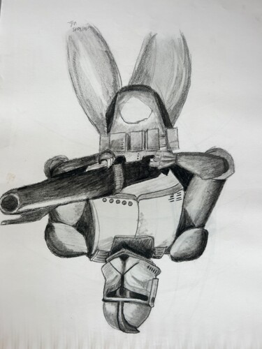 Disegno intitolato "Trooper" da Val' Sagnier, Opera d'arte originale, Matita