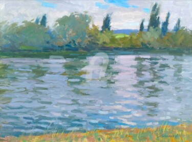 Seine Peinture intitulée "Seine" par Olga Silivanchyk, Œuvre d'art originale, Huile Monté sur Châssis en bois