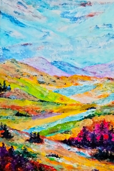 绘画 标题为“Vida en el valle #4” 由Mora Castela, 原创艺术品, 丙烯