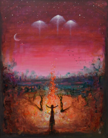 Peinture intitulée "Le retour des sorci…" par Ludovic Lan, Œuvre d'art originale, Acrylique