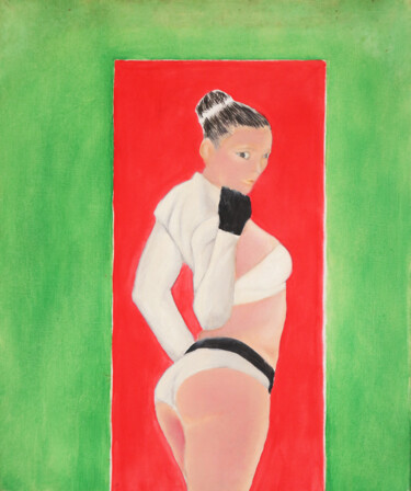 Pittura intitolato "Model" da Gianni Mameli - Algoritmo, Opera d'arte originale, Olio Montato su Telaio per barella in legno