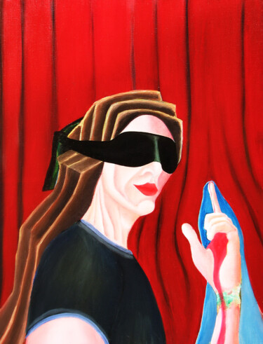 Pittura intitolato "Non più ottico ma..." da Gianni Mameli - Algoritmo, Opera d'arte originale, Olio Montato su Telaio per b…
