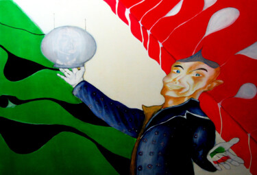 Pittura intitolato "I love Italy" da Gianni Mameli - Algoritmo, Opera d'arte originale, Acrilico Montato su Telaio per barel…