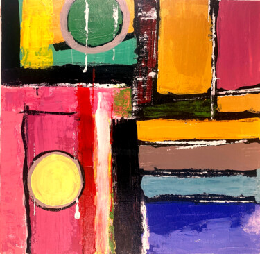 Schilderij getiteld "timeless adventures" door Didou, Origineel Kunstwerk, Acryl Gemonteerd op Frame voor houten brancard