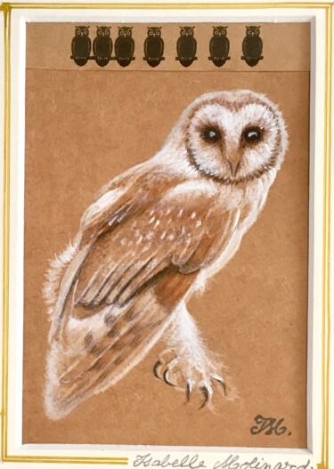 Peinture intitulée "Chouette blanche" par Isabelle Molinard, Œuvre d'art originale, Aquarelle