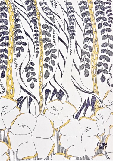 图画 标题为“Landscape in gold n…” 由Metka Gelt, 原创艺术品, 标记