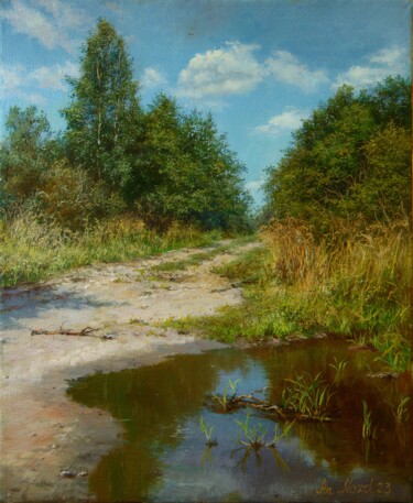 Peinture intitulée "Into the forest" par Anatoliy Nozdrin, Œuvre d'art originale, Huile