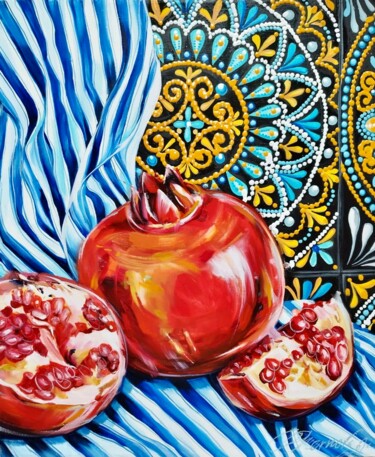Восточный базар. Гранат Painting titled "Восточный базар. Гр…" by Olga Chernova, Original Artwork, Oil Mounted on Wood Stretcher frame