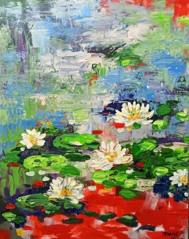 Water lily, Flower of purity8 绘画 标题为“Water lily, Flower…” 由Anh Tuan Le, 原创艺术品, 丙烯