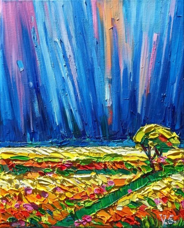 Rainy day Painting titled "Rainy day" by Vanya Georgieva, Original Artwork, Oil Mounted on Wood Stretcher frame