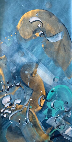 Painting titled "COSMIC SOFT" by Delphine Bernard, Original Artwork, Acrylic