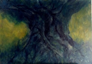 Painting titled "l'olivier" by Béatrice Farge, Original Artwork, Oil
