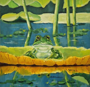 绘画 标题为“The Frog” 由Tatiana Karchevskaya, 原创艺术品, 油 安装在纸板上