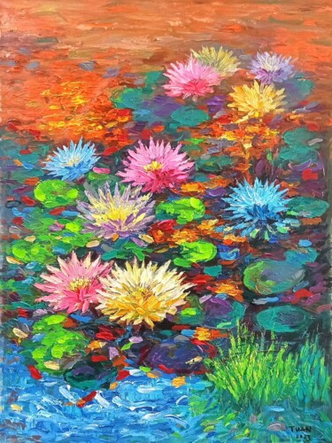 Water lily, Flower of purity 13 绘画 标题为“Water lily, Flower…” 由Anh Tuan Le, 原创艺术品, 丙烯