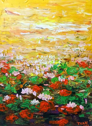 绘画 标题为“Water lily, Flower…” 由Anh  Tuan Le, 原创艺术品, 丙烯