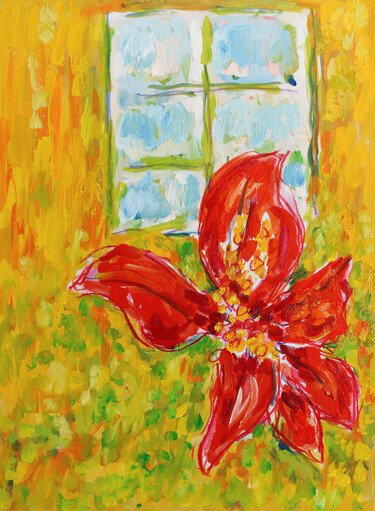 Painting titled "Orchidée2" by Jean Mirre, Original Artwork, Oil