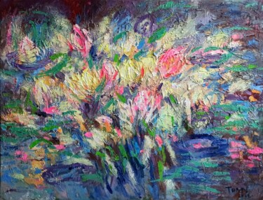 Water lily Flower of purity 16 Painting titled "Water lily Flower o…" by Anh Tuan Le, Original Artwork, Acrylic